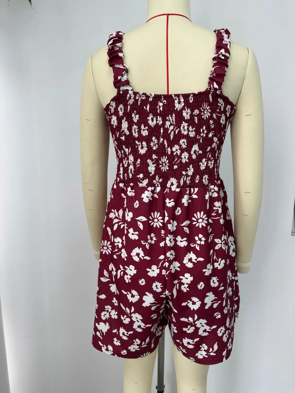Flower Print Shorts Jumpsuit Summer Fashion Sleeveless Beach Bodysuit