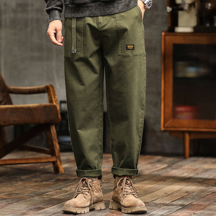 Trendy Men’s Clothing Retro Overalls Fashion Brand - Army Green / 28