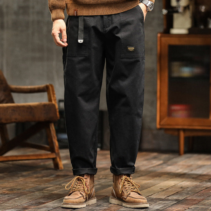 Trendy Men’s Clothing Retro Overalls Fashion Brand - Black / 28