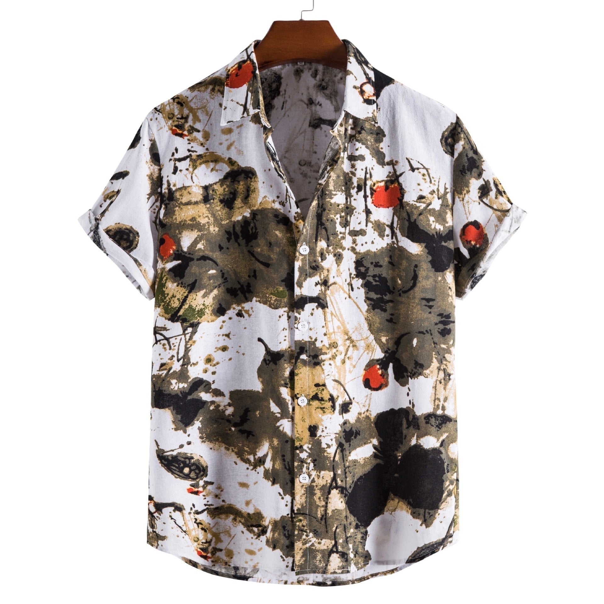 Printed Casual Men’s Short-sleeved Shirt Lapel - 12Style / S