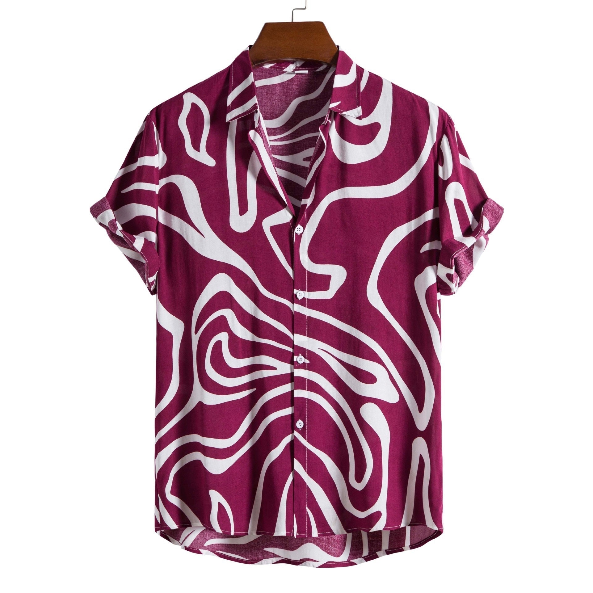 Printed Casual Men’s Short-sleeved Shirt Lapel - 2Style / S