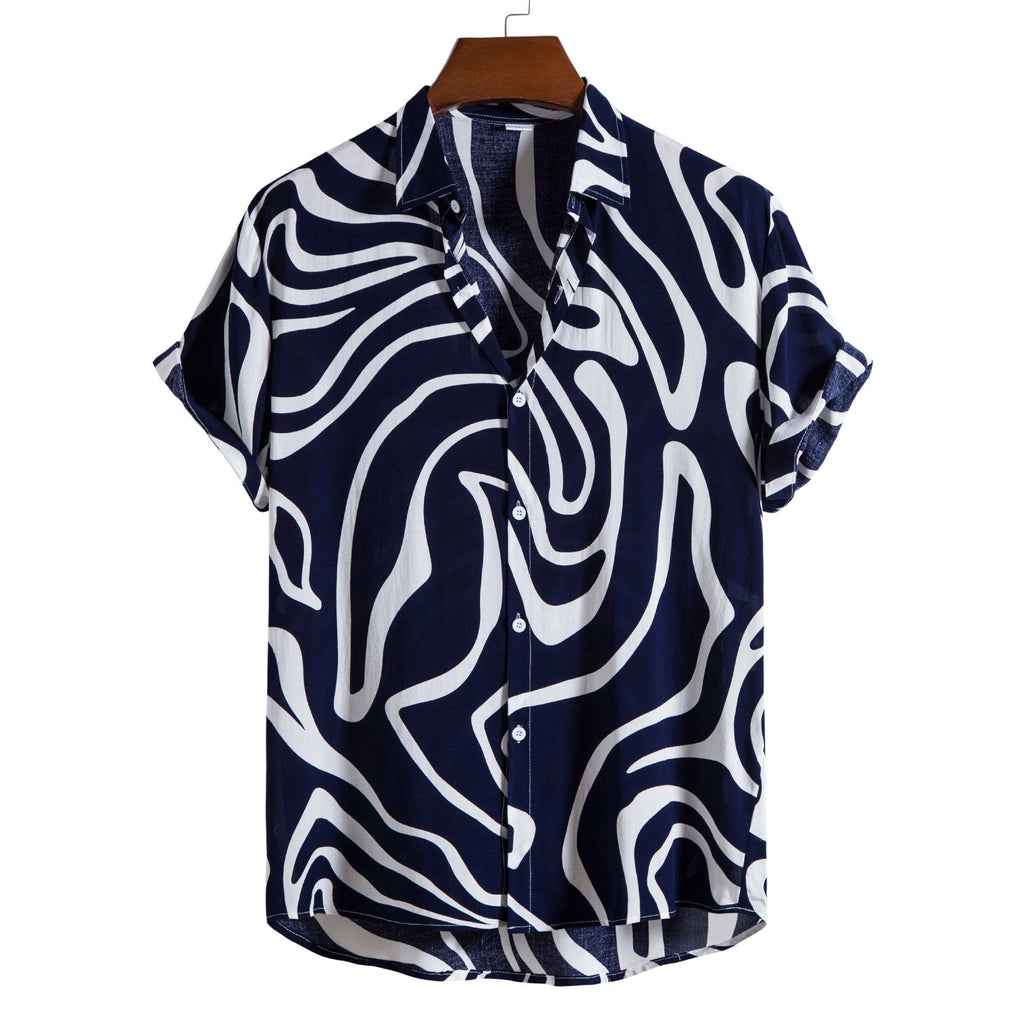 Printed Casual Men’s Short-sleeved Shirt Lapel - 3Style / S