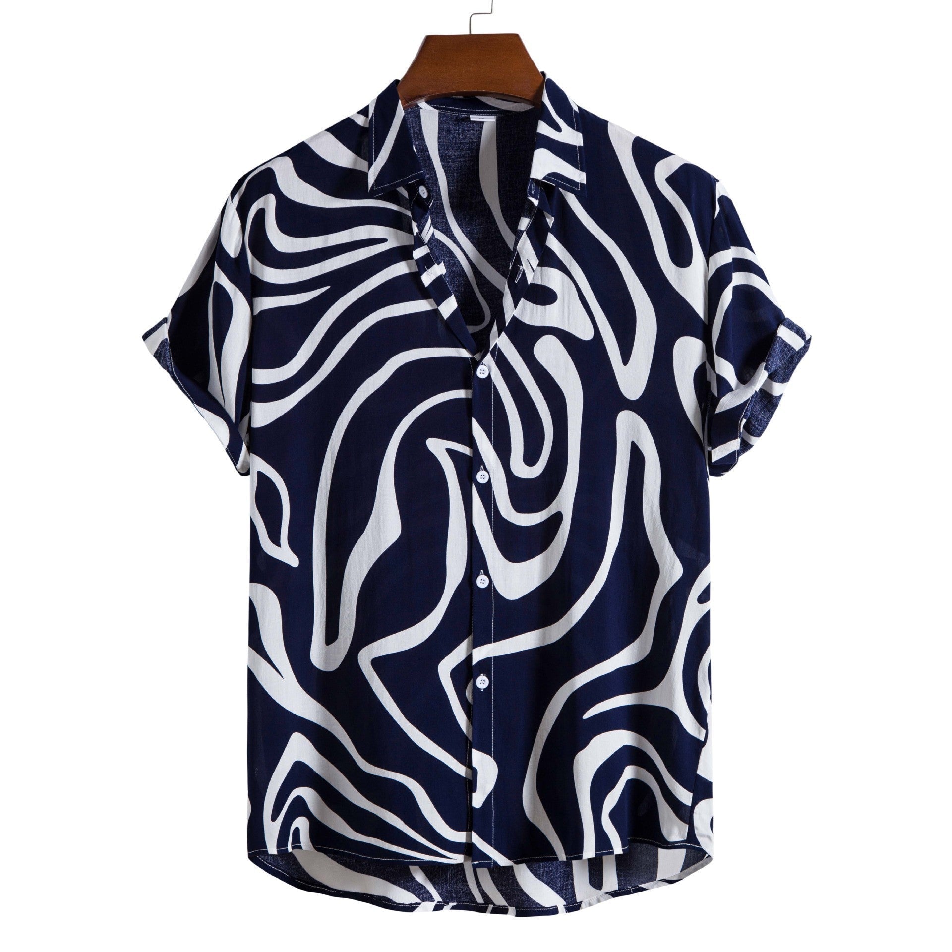 Printed Casual Men’s Short-sleeved Shirt Lapel - 3Style / S