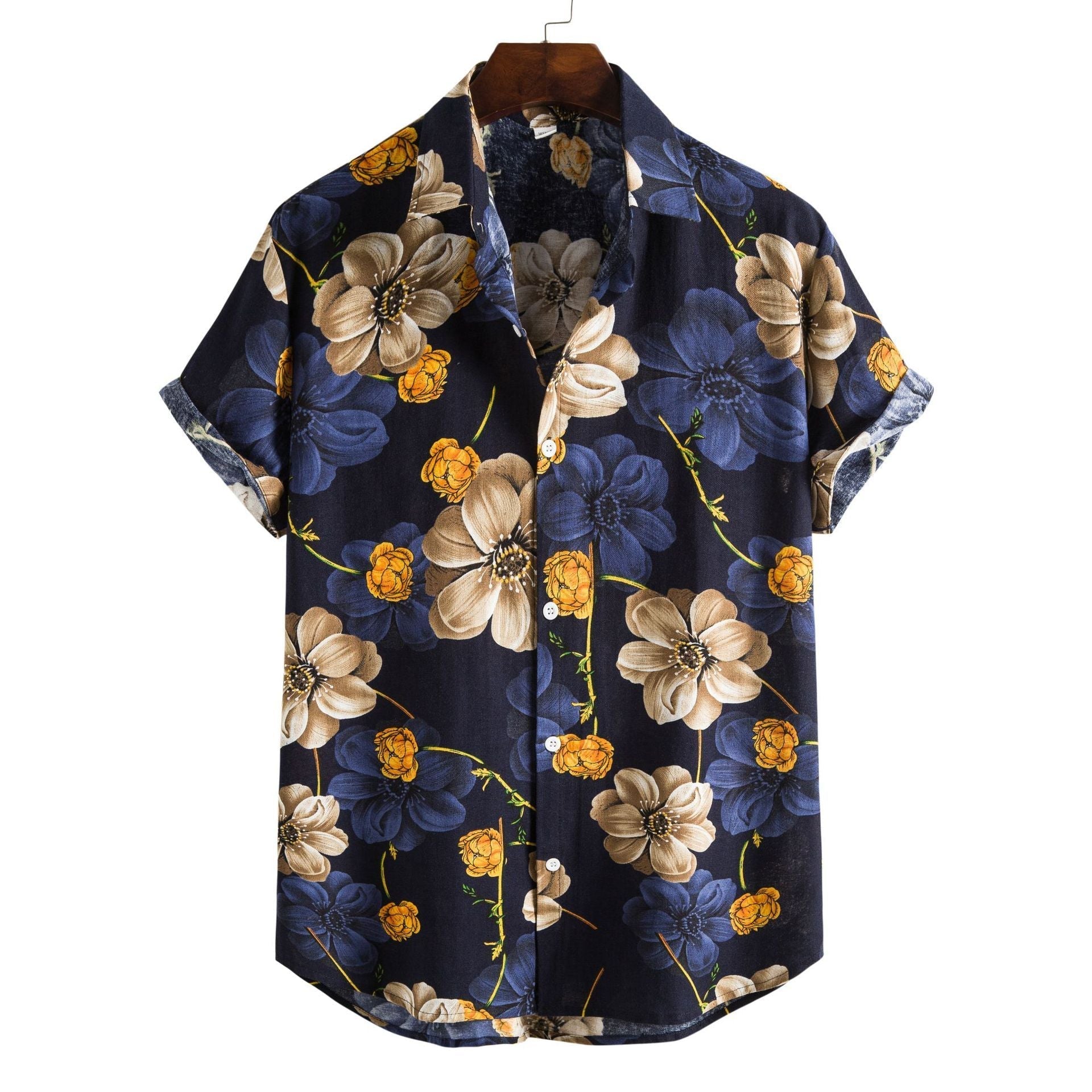 Printed Casual Men’s Short-sleeved Shirt Lapel - 4Style / S