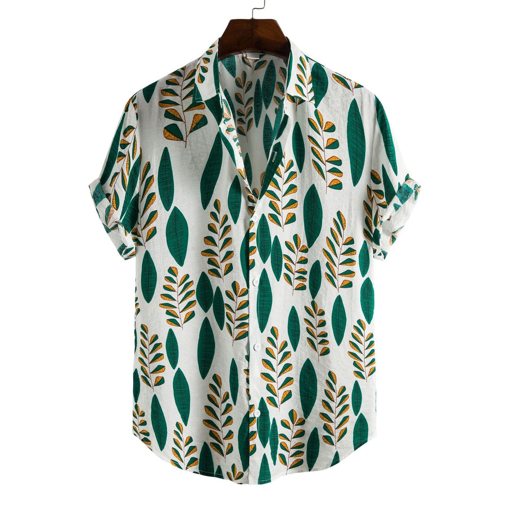Printed Casual Men’s Short-sleeved Shirt Lapel - 5Style / S