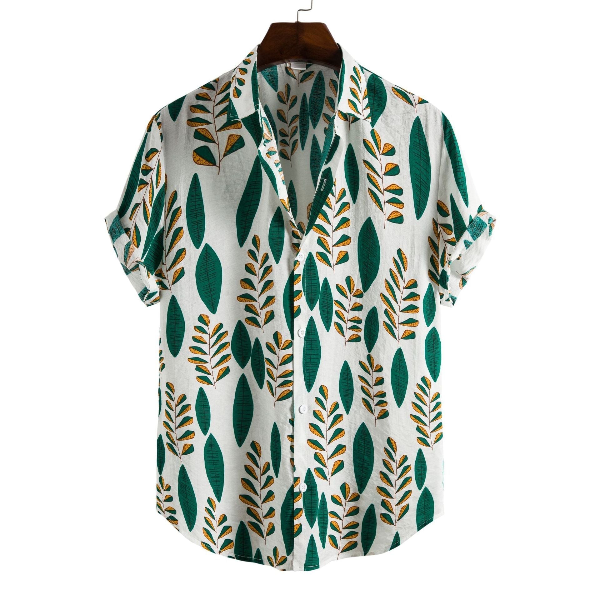 Printed Casual Men’s Short-sleeved Shirt Lapel - 5Style / S