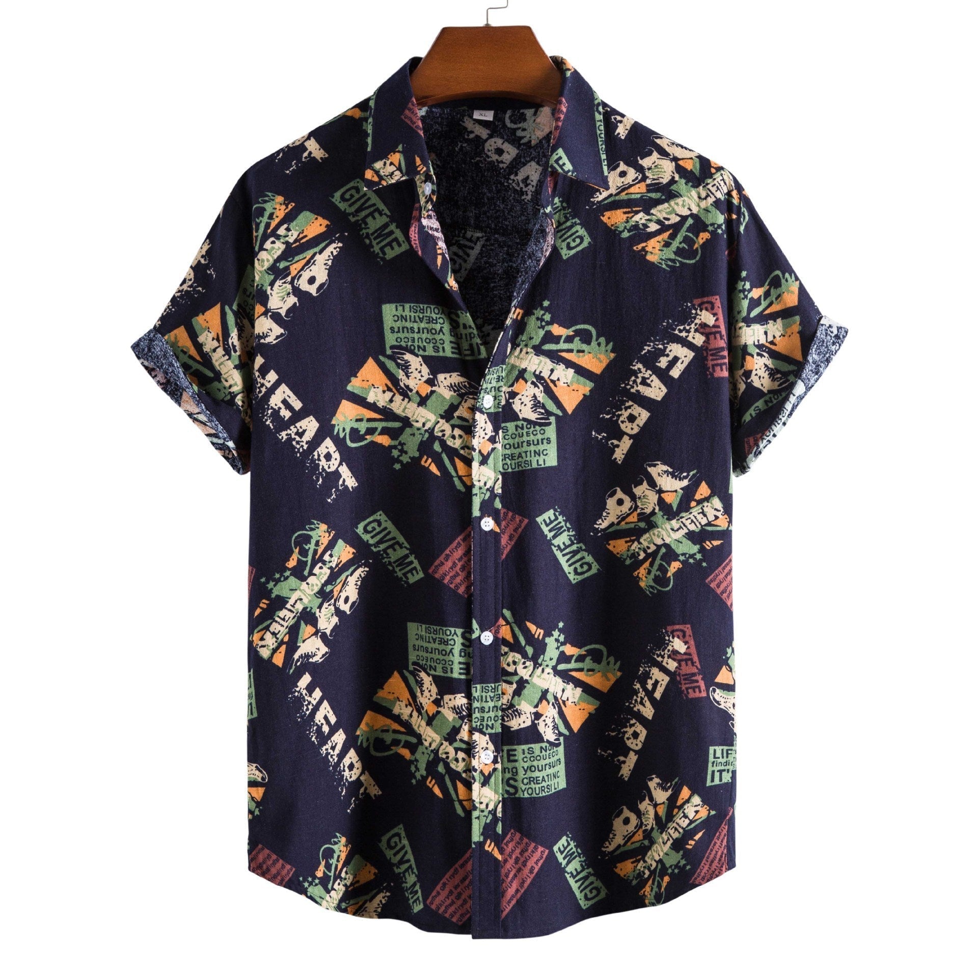 Printed Casual Men’s Short-sleeved Shirt Lapel - 6Style / S