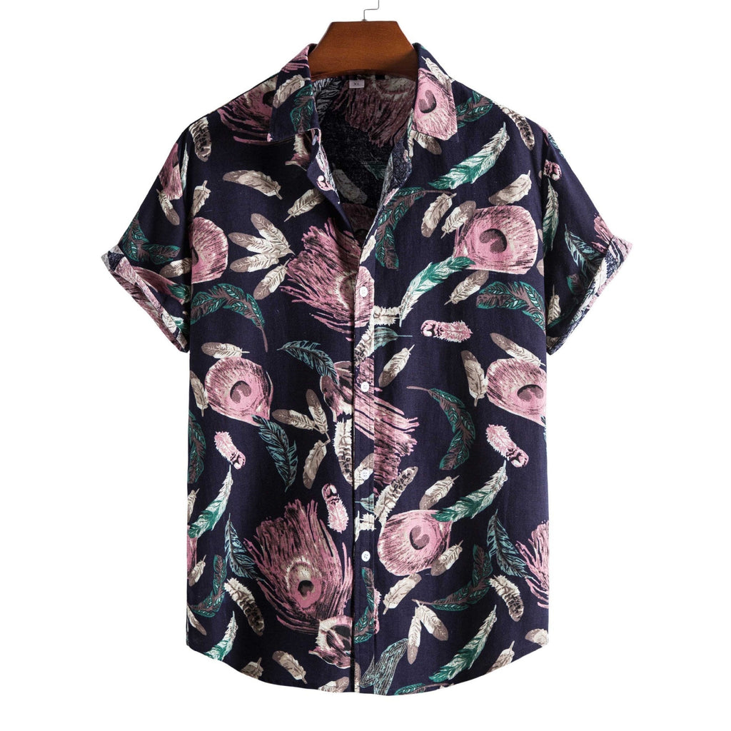 Printed Casual Men’s Short-sleeved Shirt Lapel - 9Style / S