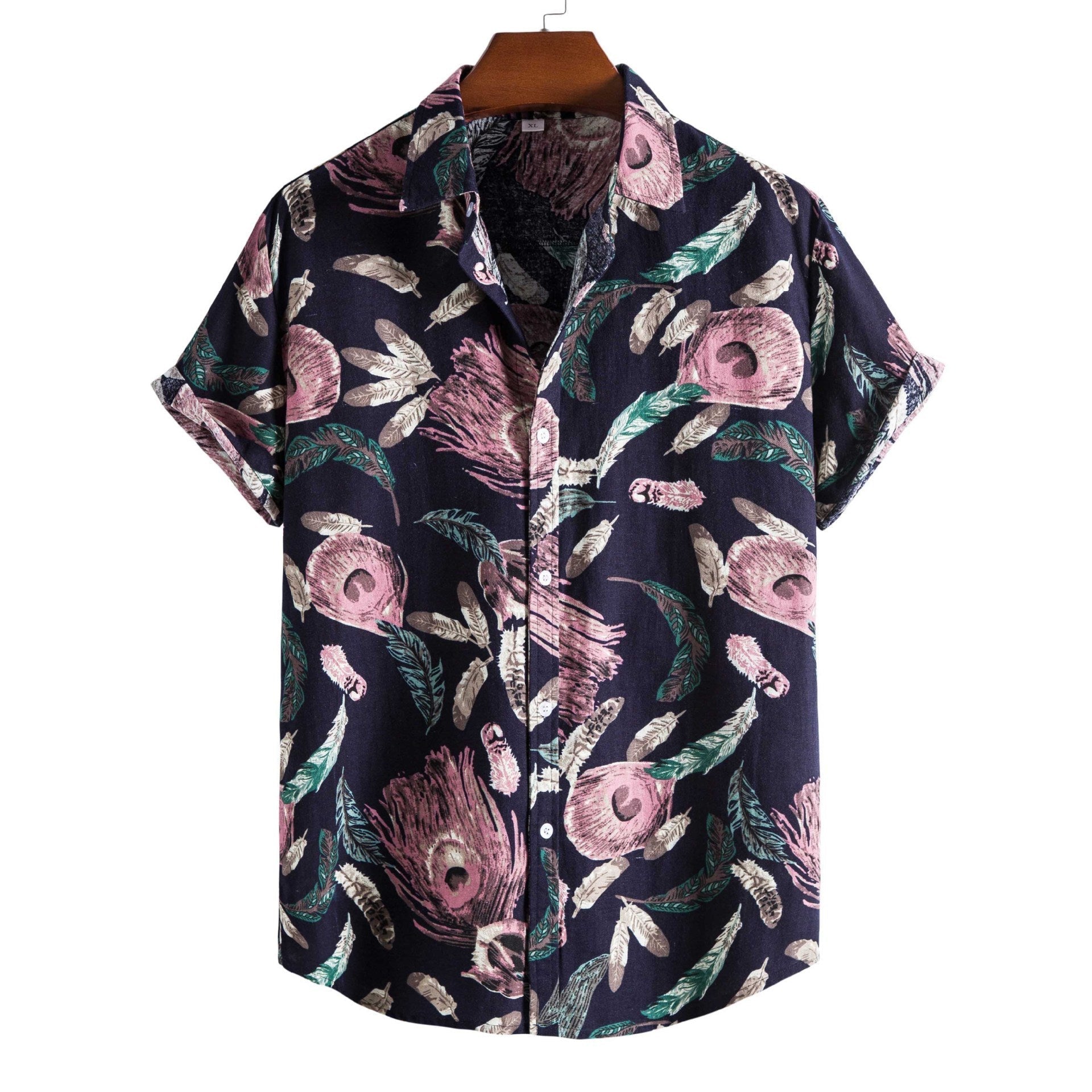 Printed Casual Men’s Short-sleeved Shirt Lapel - 9Style / S