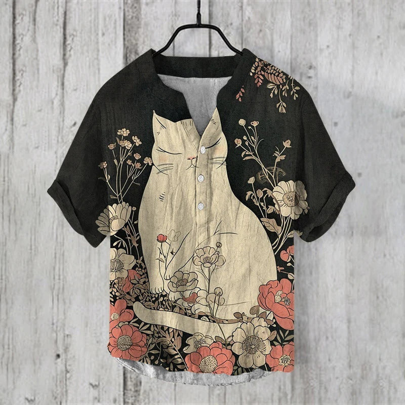 Summer Thin Printed V-neck Men’s T-shirt - ZC31 / S