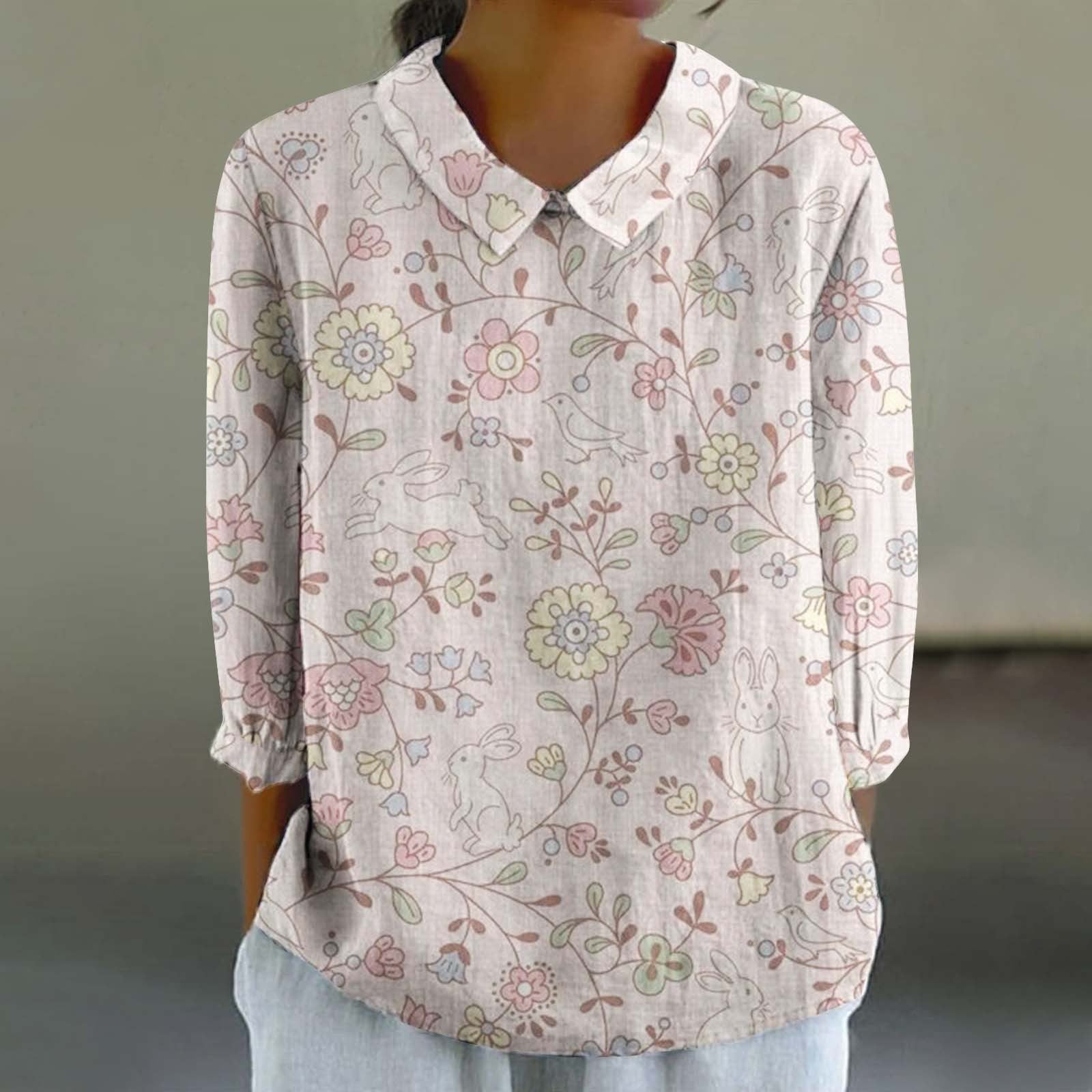 Women’s Fashionable Retro Chinese Style Floral Print Shirt - XL2462HYH7 / S