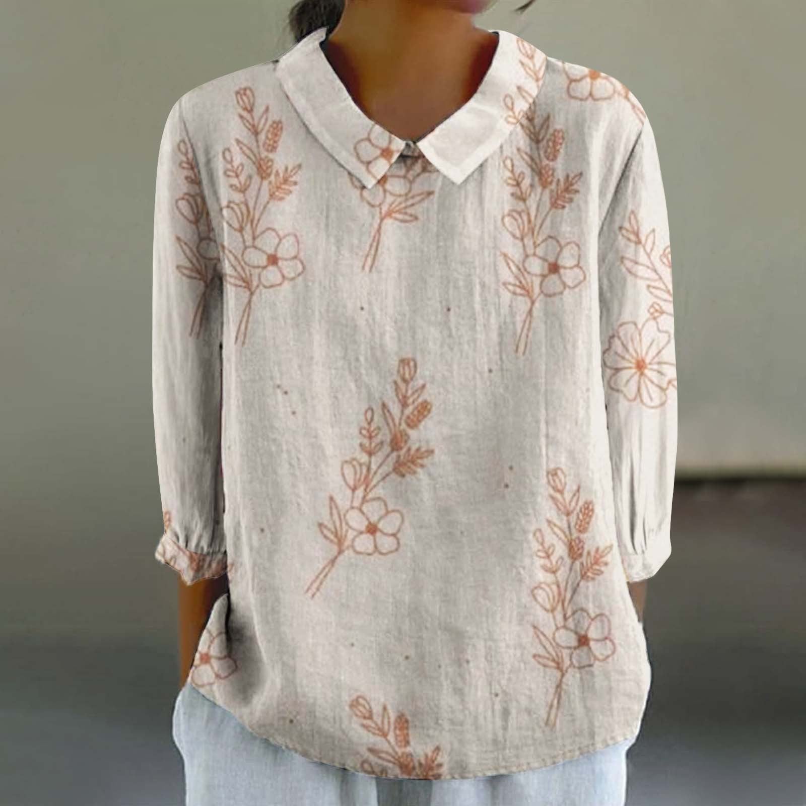 Women’s Fashionable Retro Chinese Style Floral Print Shirt - XL2462HYH9 / S