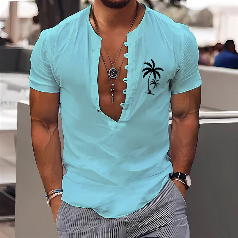 3D Digital Printing Men’s Clothing Summer Short Sleeve Shirt