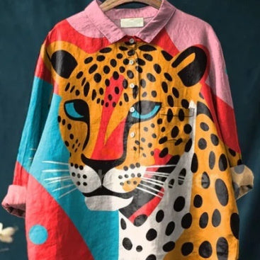 Loose Printed Crew Neck Casual Plus Size Women’s T-shirt Shirt