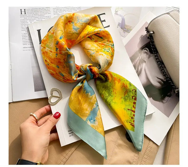 New 70 Korean Style Small Square Towel Silk Scarf For Women