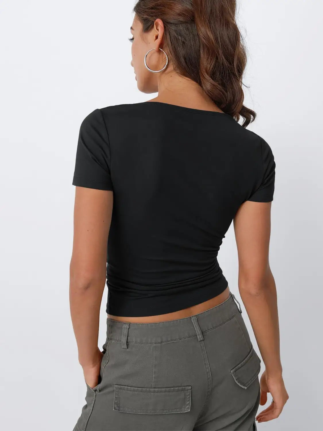 Round Neck Short Sleeve Slim Fit Hot Girl Going Out Tops