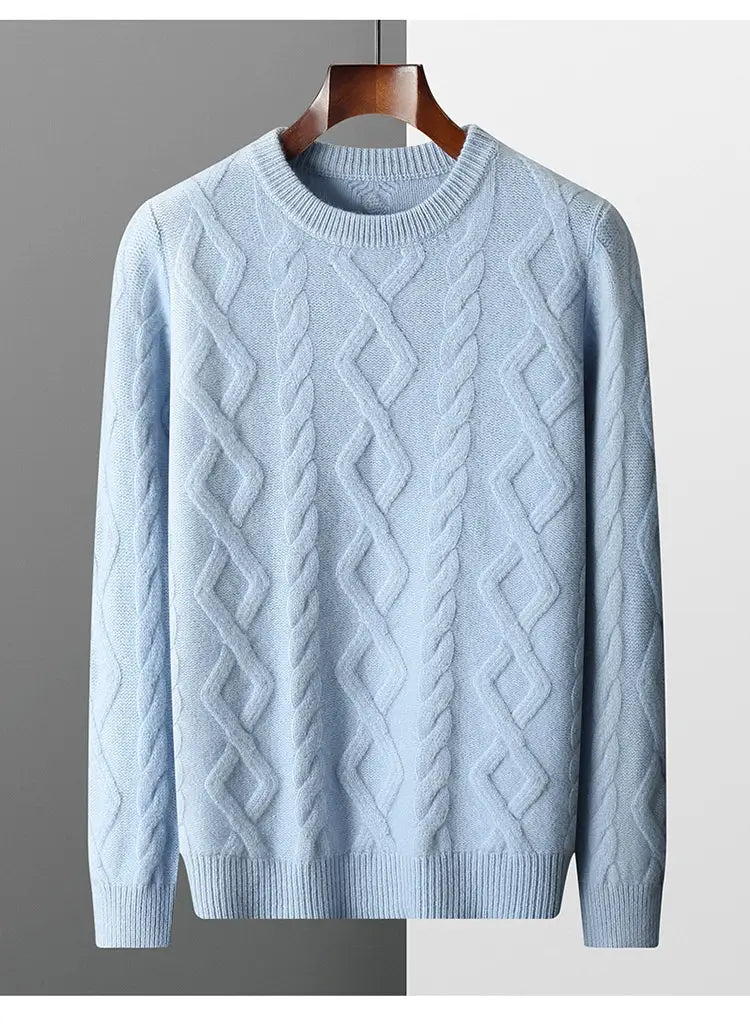Men’s Thickened Round Neck Sweater Pullover Knitting Bottoming Shirt