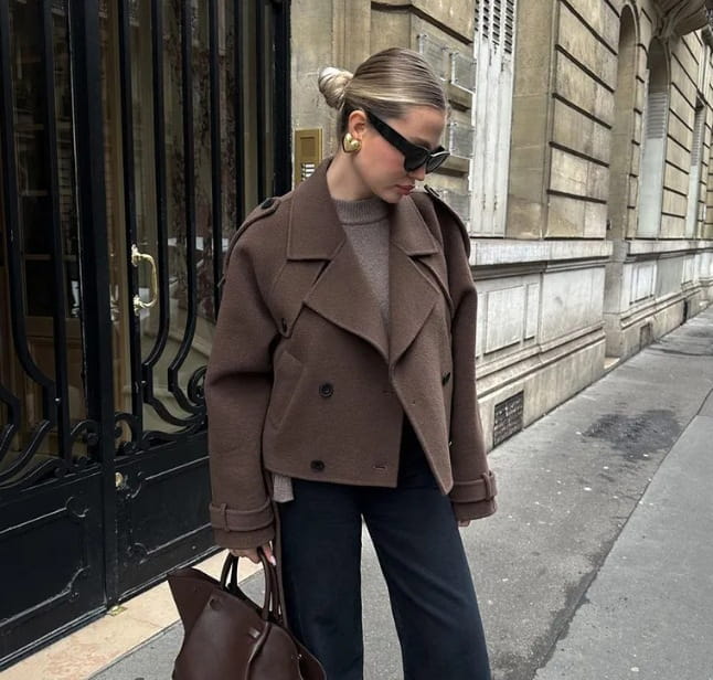 Loose Double Buckle Lapel Long Overcoat Outerwear