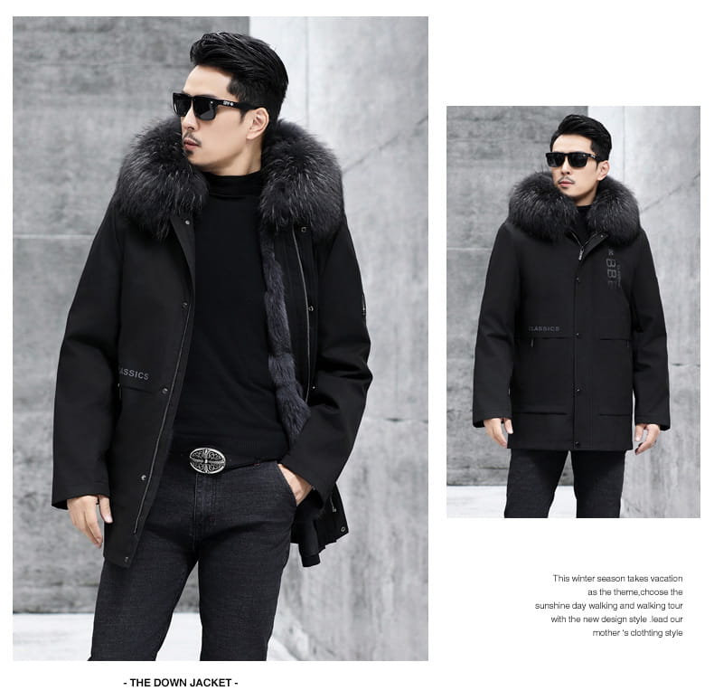 Fox Inner Pot Raccoon Hair Collar Fur Coat