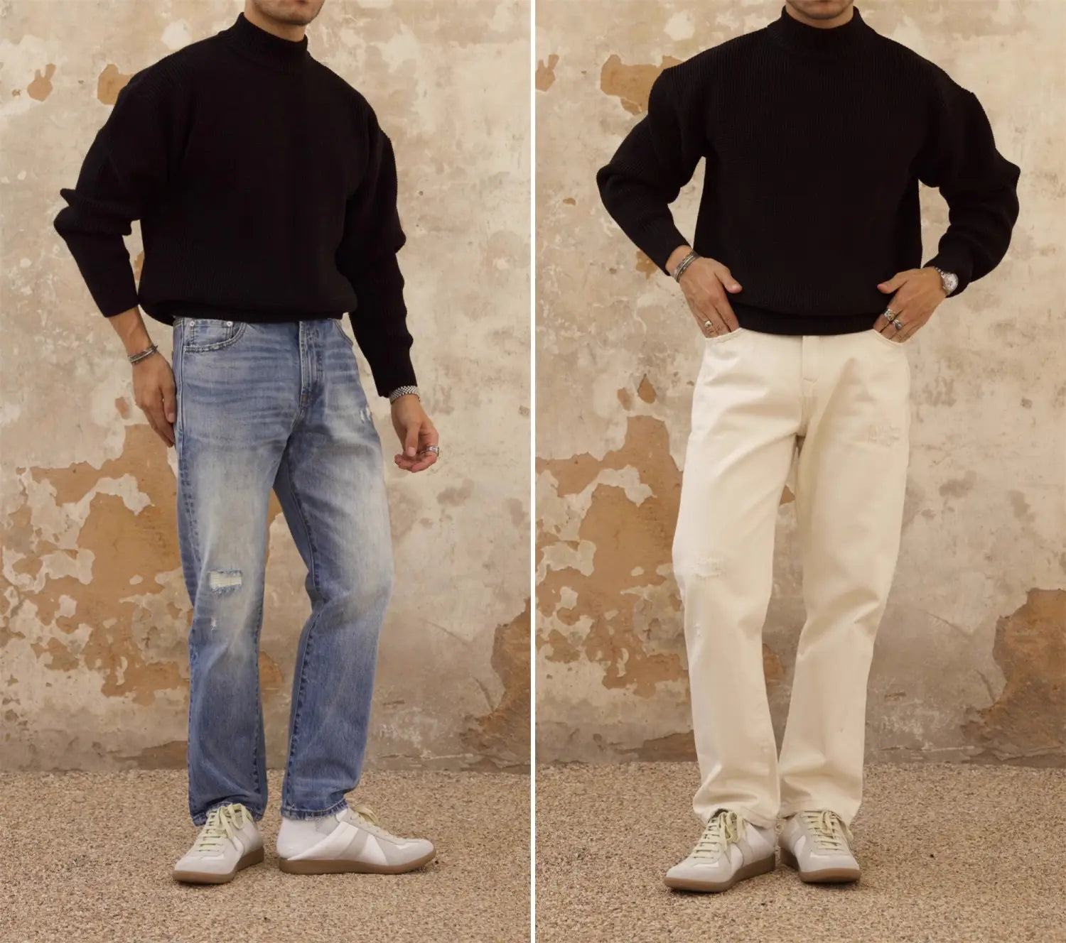 Thickened Half-high Collar Sweater Men’s Cotton Thick