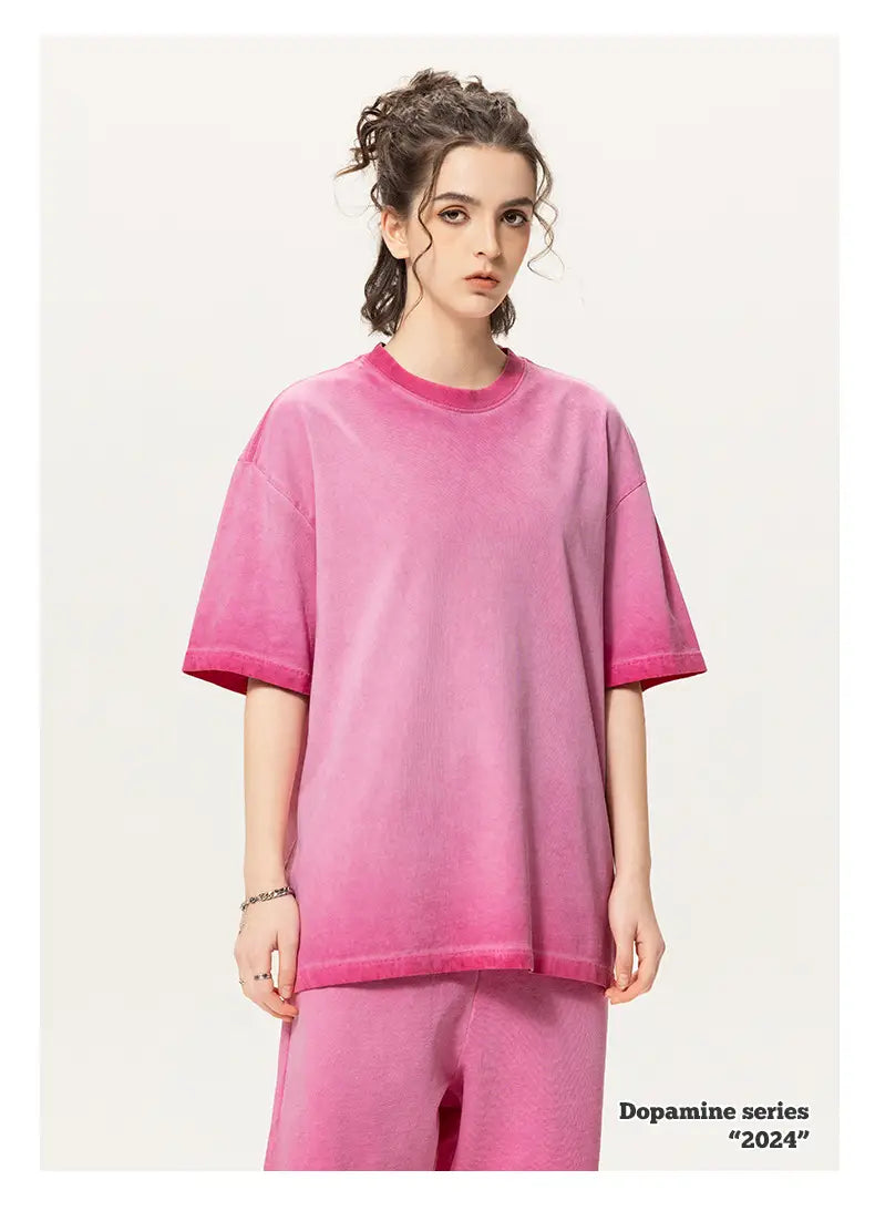 Street Dopamine Pure Cotton Washed Old Short Sleeve