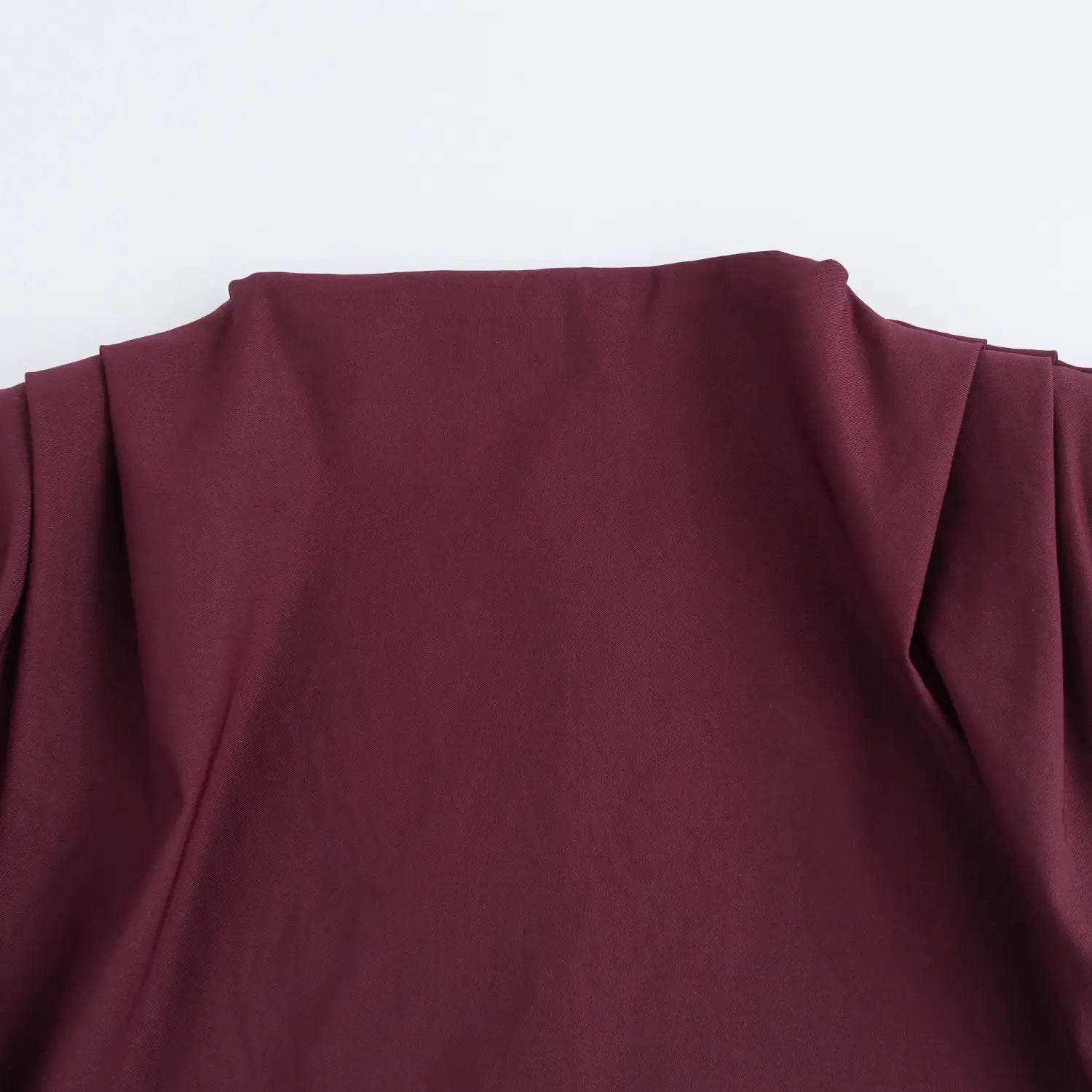 Beveled Pleated Decorative Padded Shoulder Top