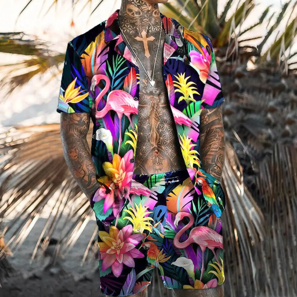 Loose Shirt Casual Men’s Shorts Short Sleeve Suit
