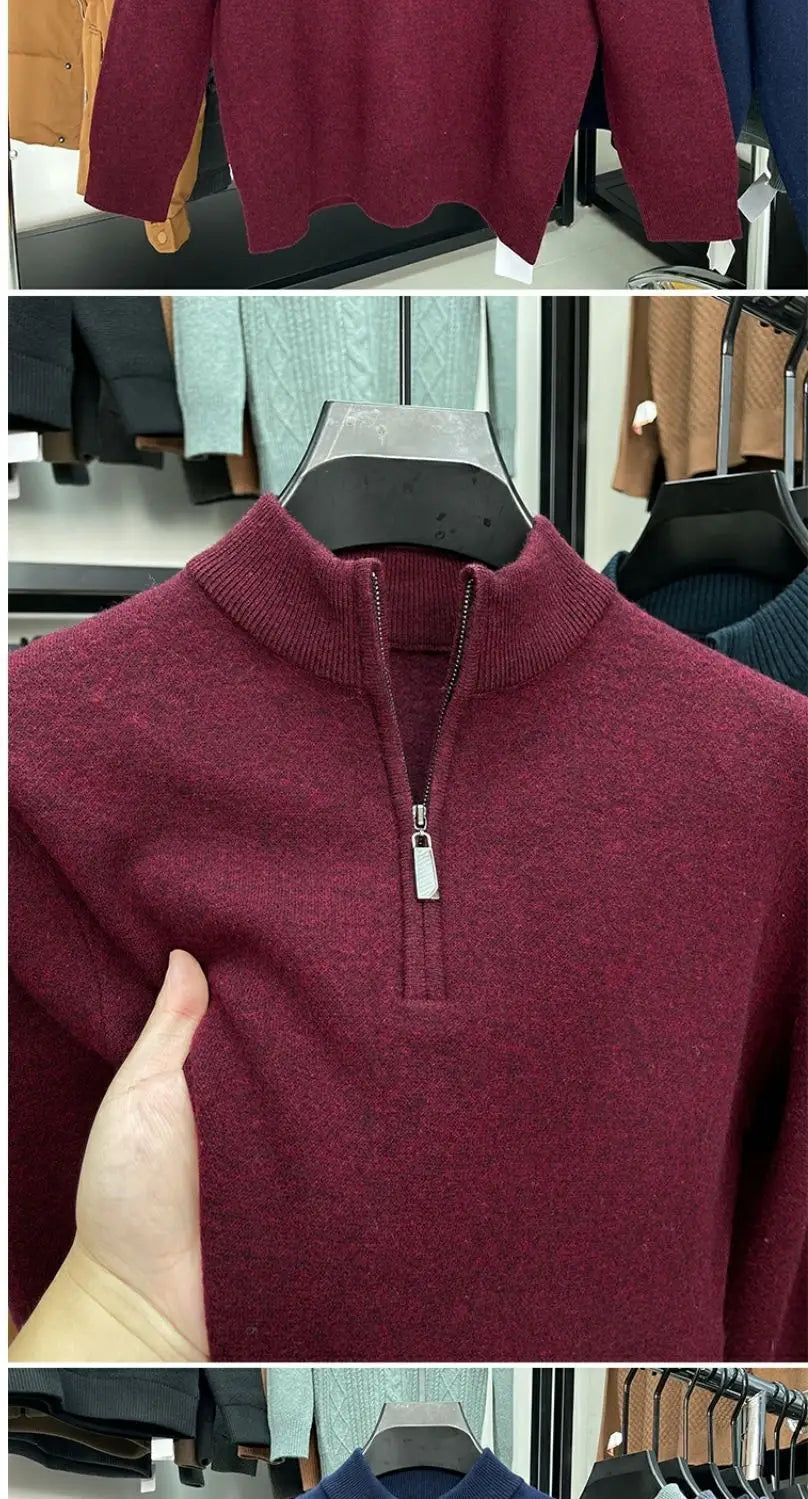 Casual Half Zipper Thermal Knitwear Coat