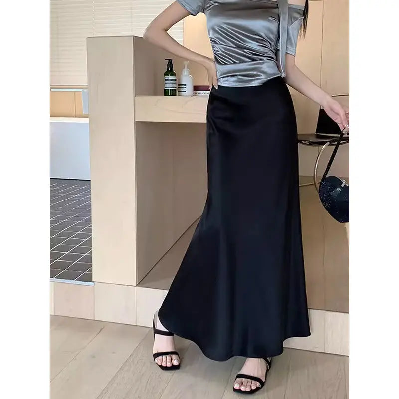Design High Waist Skirt Women’s Mid-length