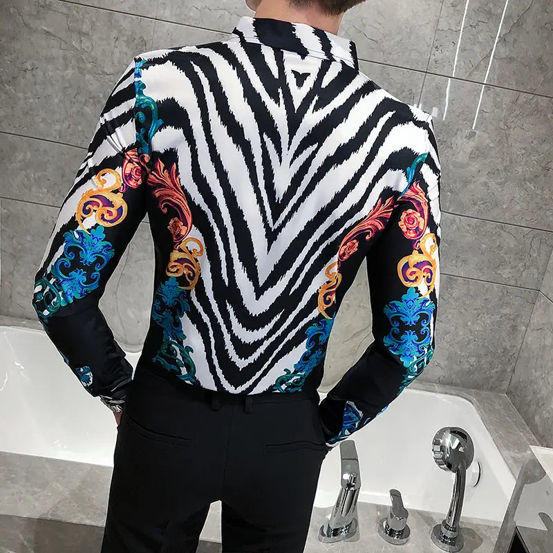 stripe print shirt