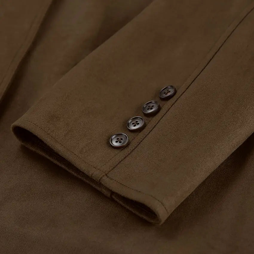 Brushed Velvet Retro Lapels Loose Suede Jacket