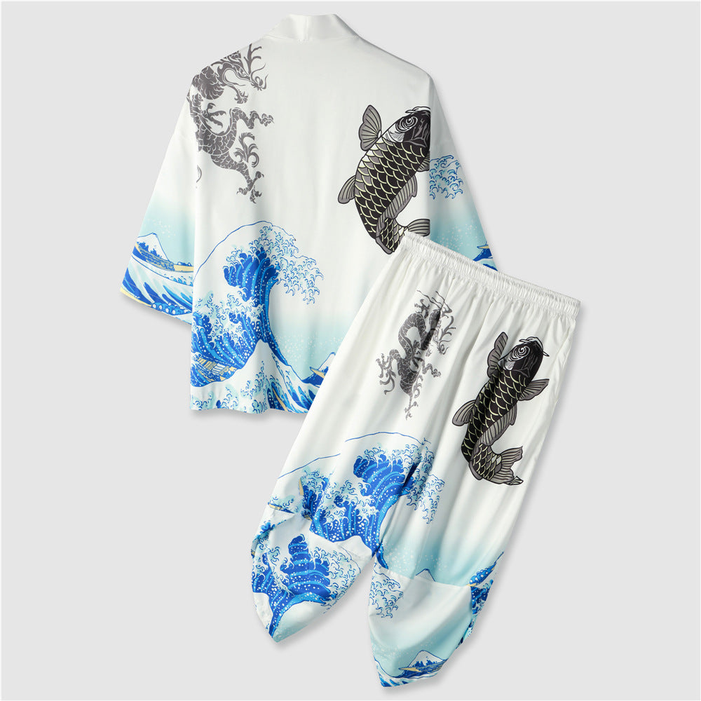 Casual Kimono 34 Sleeve Robe Men’s And Women’s Suits