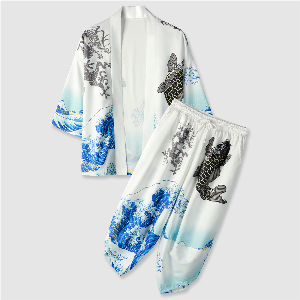 Casual Kimono 34 Sleeve Robe Men’s And Women’s Suits