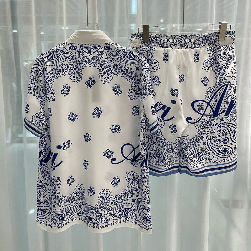 Men’s Fashion Casual Beach Shirt Shorts Suit