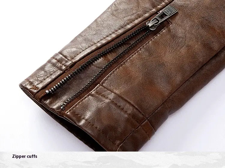 Personalized Trendy Pocket Pu Leather Coat Trendy Men Leather Jacket