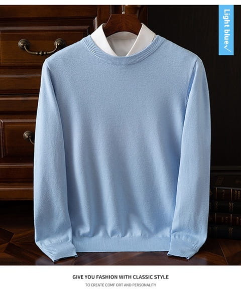 Round Neck Pullover Bottoming Shirt Casual Business Loose Long Sleeve Sweater