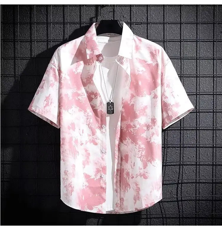 Men’s Ice Silk Breathable Summer High-end Printed Shirt