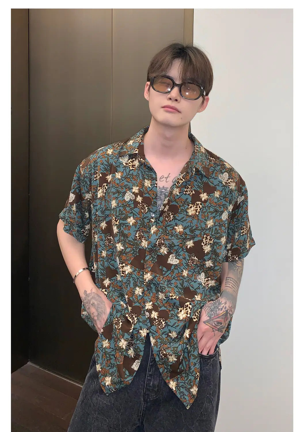 Men’s Shirt Loose Long Sleeve Lapel Shirt