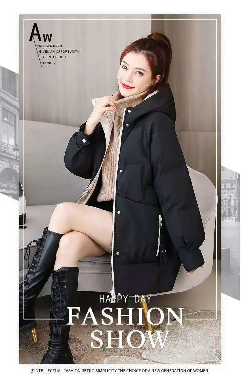 Women’s Down Cotton-padded Jacket Mid-length Winter