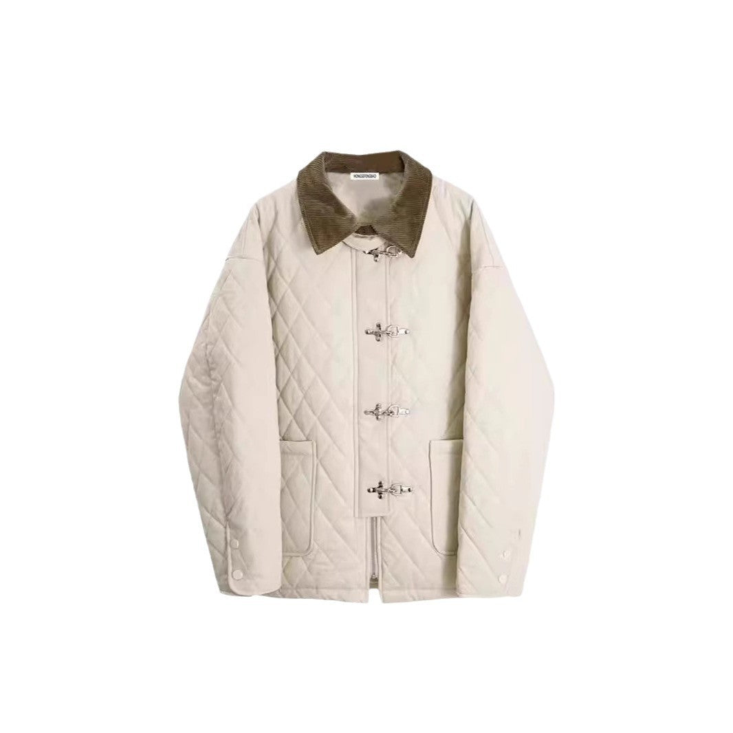 Polyester Cotton Women’s Aircraft Buckle Quilted Trench Coat Coat