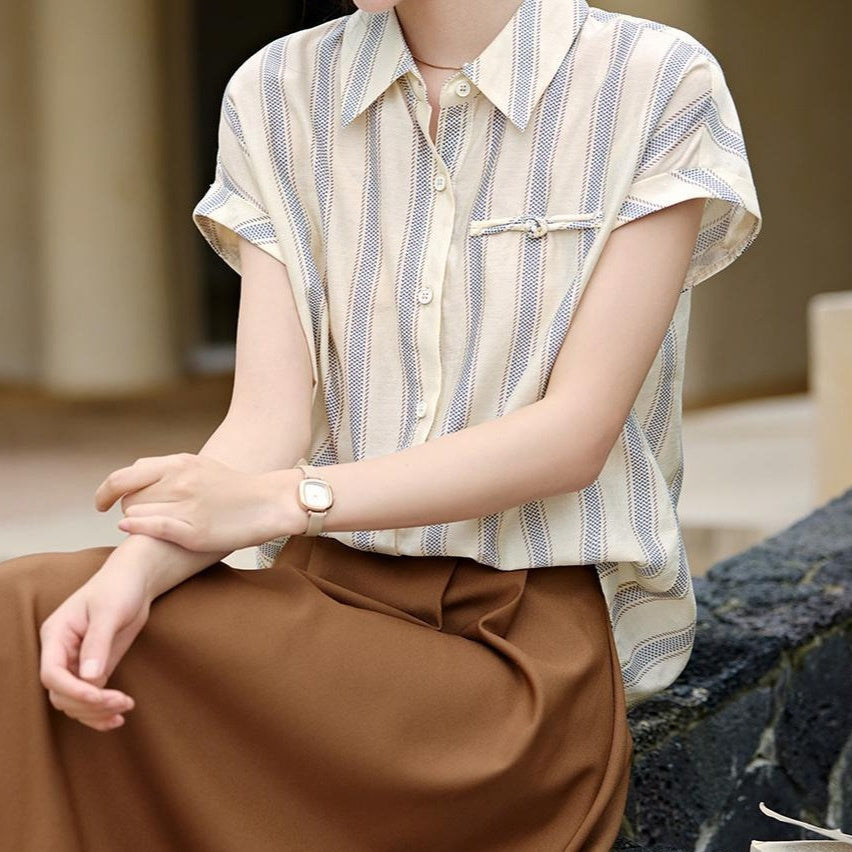 Women’s Striped Shirt With Raglan Sleeves