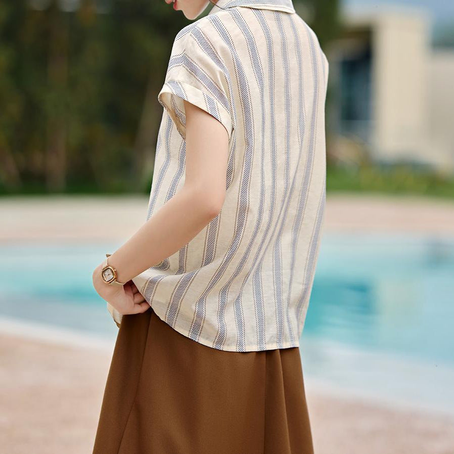 Women’s Striped Shirt With Raglan Sleeves