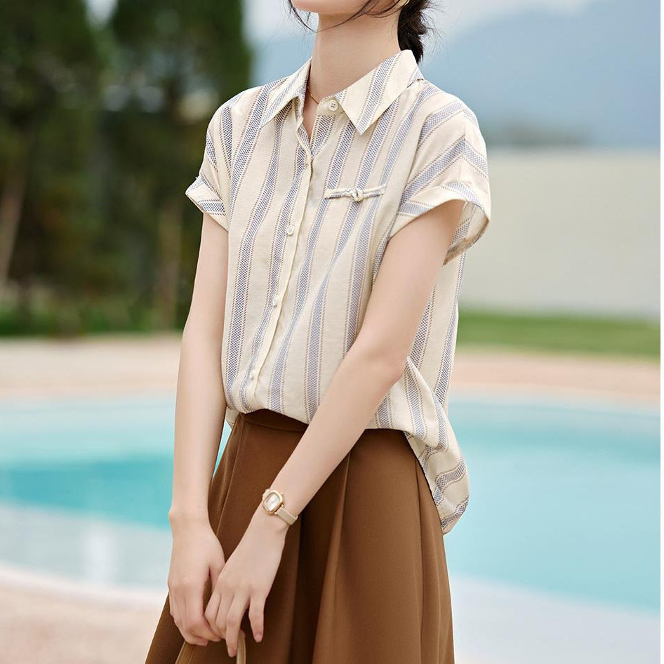 Women’s Striped Shirt With Raglan Sleeves