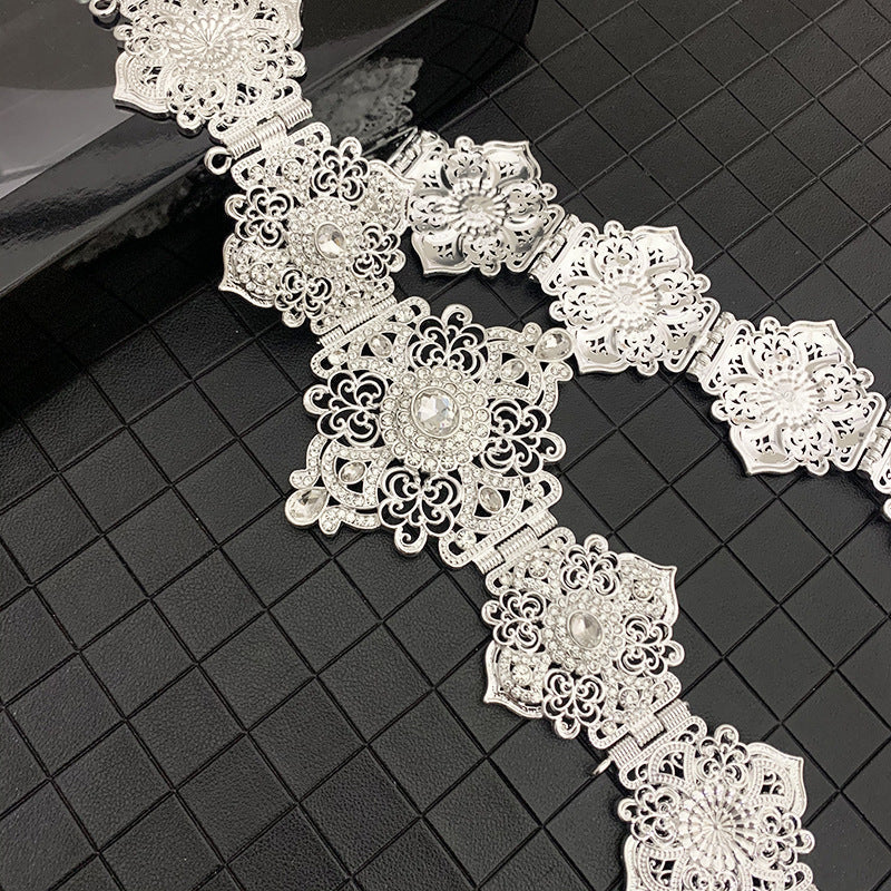 Belt Ladies Wedding Decorative Jewelry Cutout - Silver
