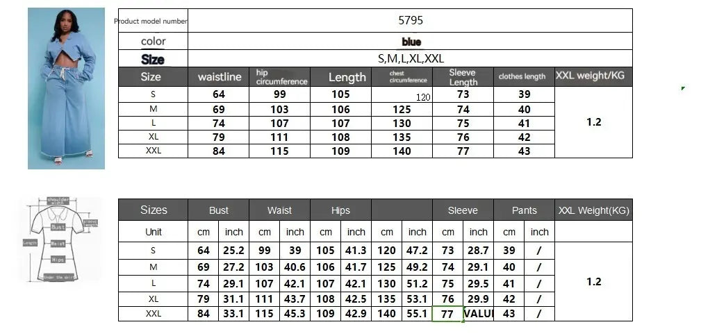 Casual Loose Denim Suit Two-piece Women’s Clothing