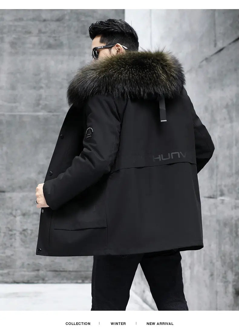 Fox Inner Pot Raccoon Hair Collar Fur Coat