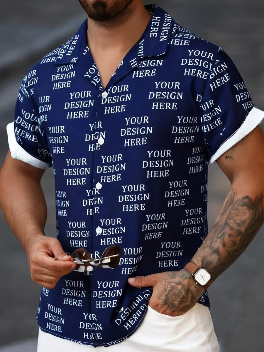 Men’s Shirt 3D Printing Stitching Cartoon