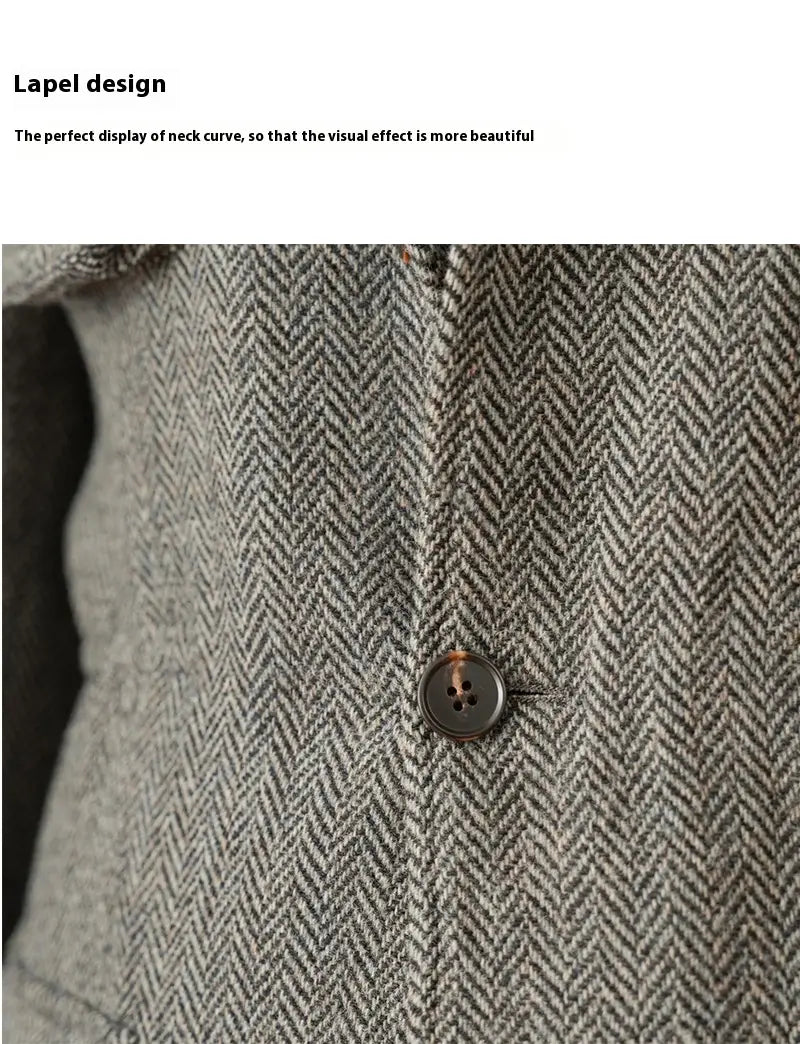 Collar Safari Jacket Jacket Commuter Business Keep Warm And Handsome Jacket Men