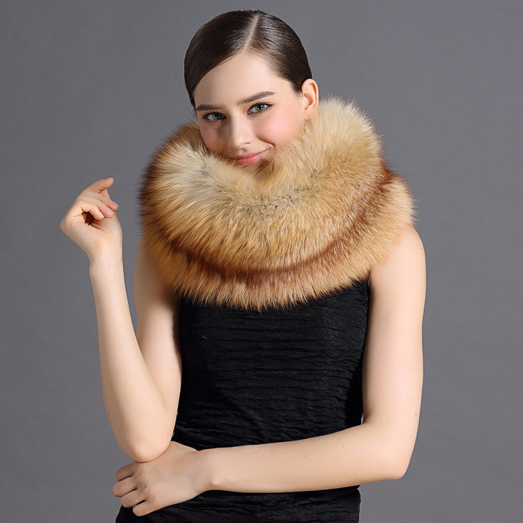 Bib Silver Fur Scarf For Men And Women - Brown