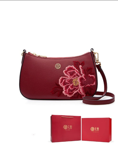 Birthday Gift Mother Mid-autumn Festival Messenger Bag - Red